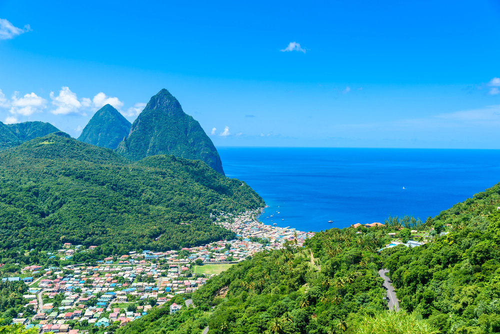 Scenery tropical and paradise landscape on Saint Lucia