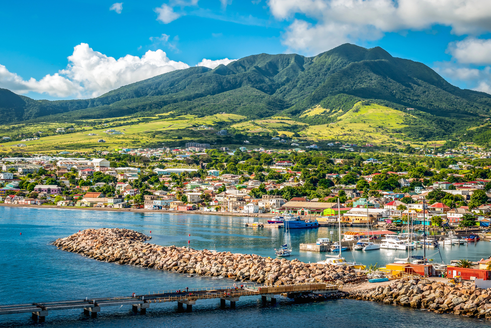 view of St. Kitts and Nevis on a summer day